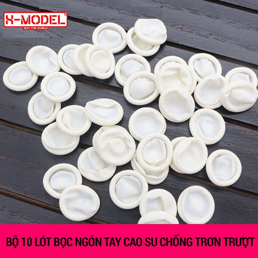 Bộ 10 lót bọc ngón tay cao su chống trơn trượt, chống mài mòn độ đàn hồi cao, an toàn bảo vệ tay khi dùng XMODEL XM01