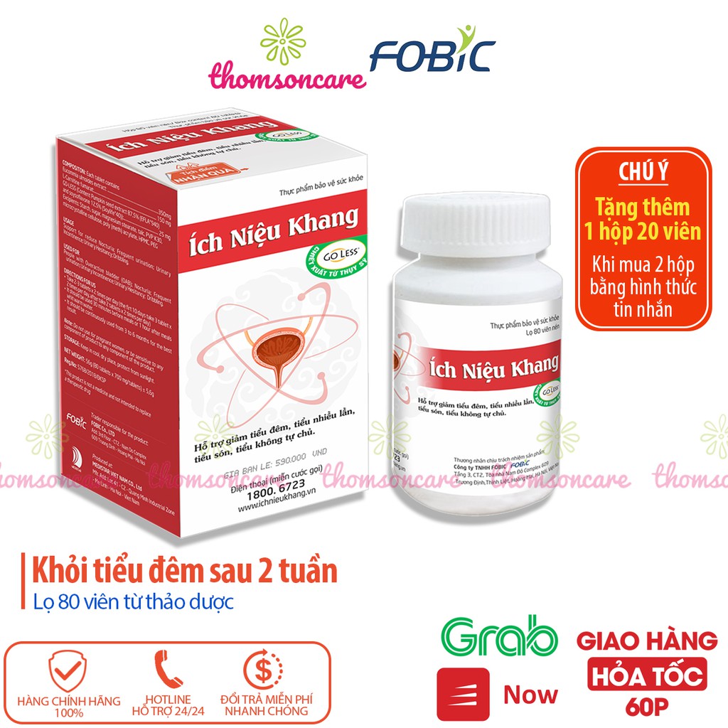 Ích Niệu Khang Có tem tích điểm - hỗ trợ giảm tiểu đêm, tiểu nhiều lần, bổ thận, bàng quang