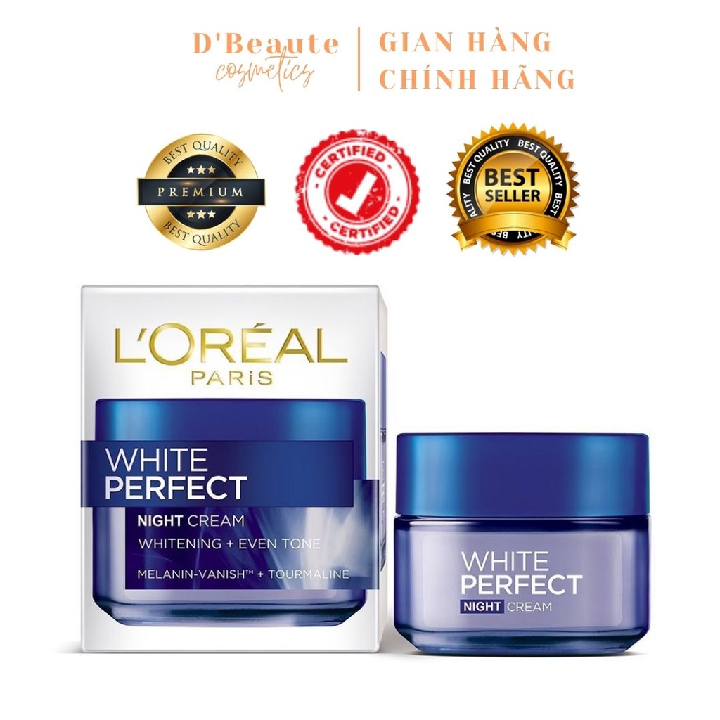 Kem dưỡng trắng da vitamin L'oreal Paris White Perfect ban đêm 50ml - Pháp Chính Hãng