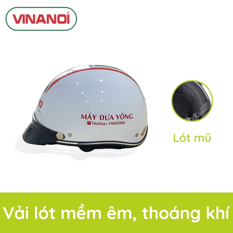 Mũ nón bảo hiểm nửa đầu cao cấp Vinanoi màu sắc trang nhã có bảo hành