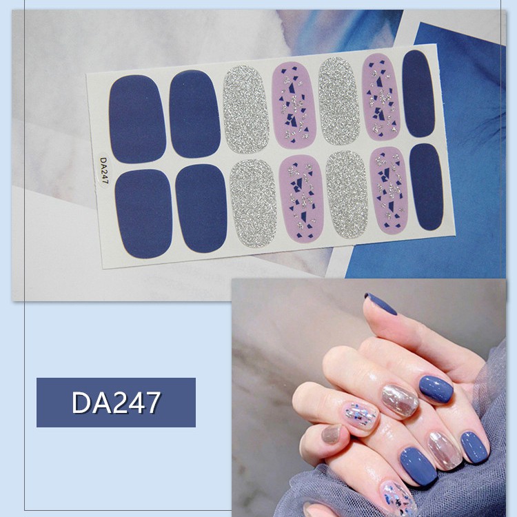 Bộ nail sticker 14 miếng dán móng tay trang trí 3D DA241-DA260 xinh xắn chống thấm nước