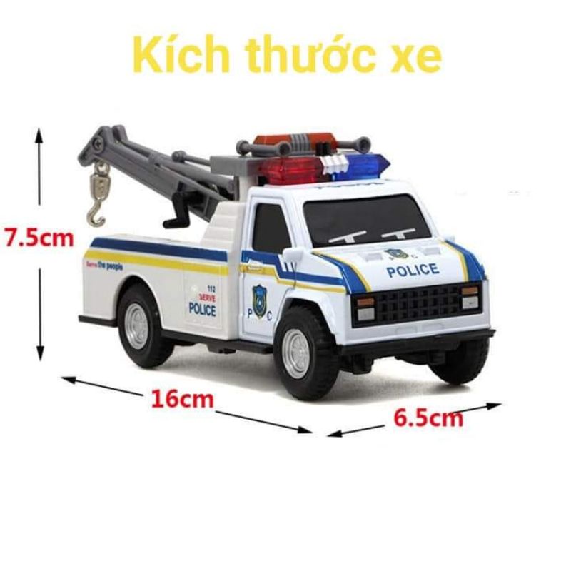 Xe cứu hộ cảnh sát kim loai tỉ lệ 1:32 âm thanh đèn
