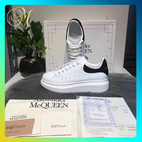 [Hot Trend - giảm giá]Giày Thể thao sneakers trắng nam nữ,Giày MCQ gót nhung đen dây lụa bản 11