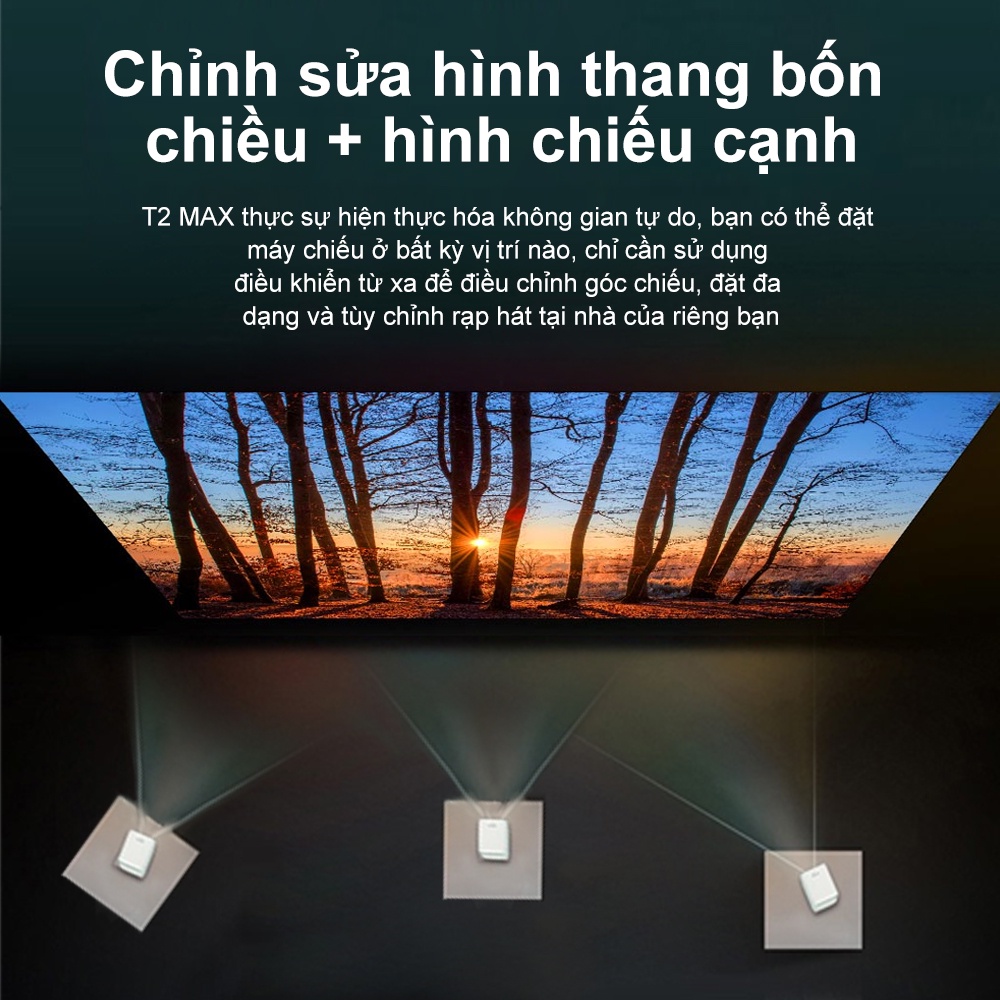 Máy chiếu mini bảo vệ mắt Wanbo T2 MAX, HD 1080P,máy chiếu 4k