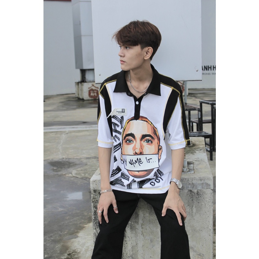 LOCAL BRAND Áo Polo The Weird Tay Lỡ Form Rộng Unisex Oversize ATK373