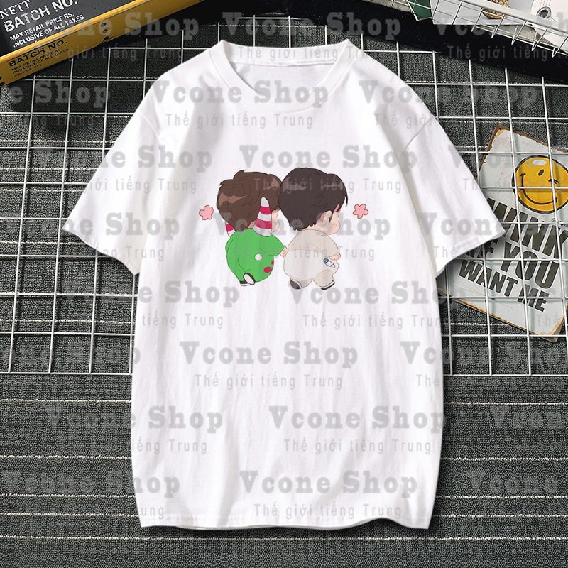 Áo thun phông trắng in hình BÁC QUÂN NHẤT TIÊU chibi Vương Nhất Bác Tiêu Chiến Trần Tình Lệnh thời trang cá tính