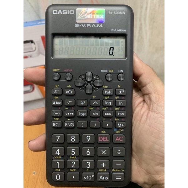 Máy tính học sinh Casio fx 500MS 2nd Edition, máy tính bỏ túi cho học sinh cấp 2 bảo hành 7 năm