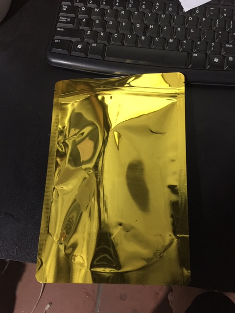 [1kg] túi zíp đáy đứng 2 mặt vàng