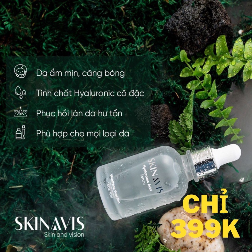 Combo serum ha Skinavis + dưỡng ẩm Neutrogena water gel 50ml cho da căng mọng mịn màng