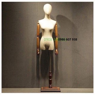 Manocanh nữ tay gỗ thật có đầu