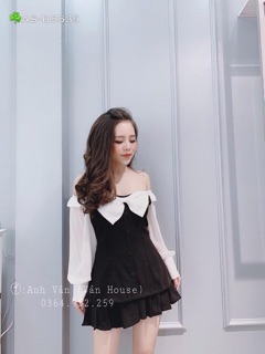 Sét áo nơ + chân váy và ảnh thật