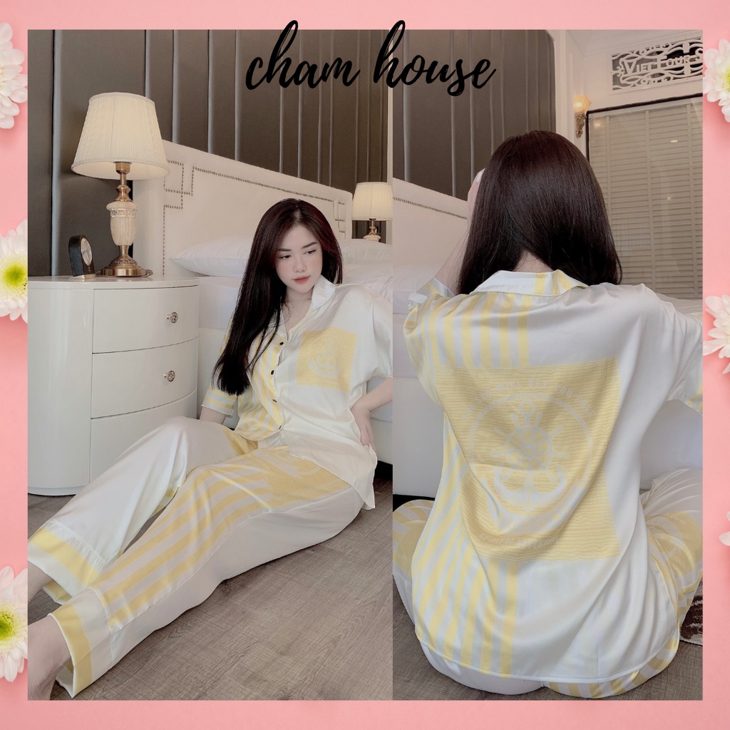 PIJAMA satin lụa, đồ bộ nữ tay ngắn quần dài cao cấp, xinh xắn Piti Shop | BigBuy360 - bigbuy360.vn