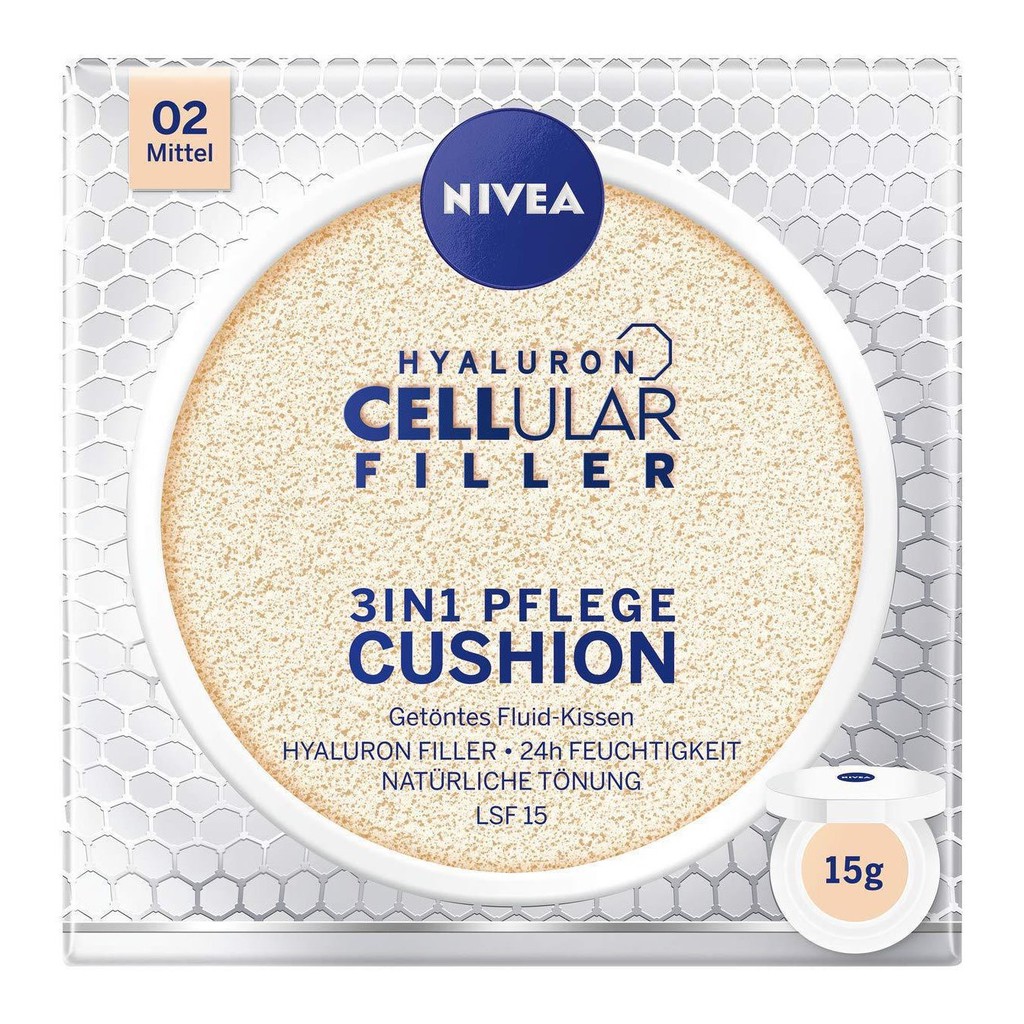 [NIVEA CUSHION] PHẤN NƯỚC LÀM CĂNG DA NIVEA HYALURON CELLULAR FILLER 3IN1 PFLEGE CUSHION, SPF15, 15G, HÀNG NỘI ĐỊA ĐỨC | BigBuy360 - bigbuy360.vn