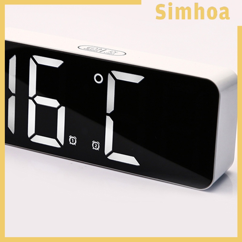 [SIMHOA] Modern Digital LED Desk Alarm Clock Thermometer 12/24H Display Snooze Date