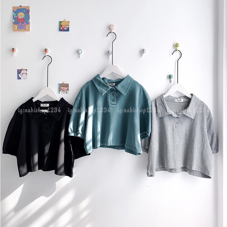 Áo Polo Croptop Trơn Mã PC6 ( ẢNH THẬT )
