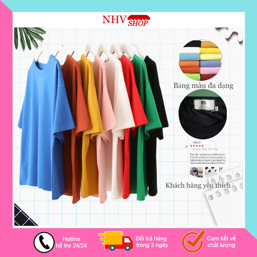 Áo thun trơn Unisex CotTon Nhiều Màu Phom Rộng Free Size Hàng Cao Cấp , áo phông tay lửng