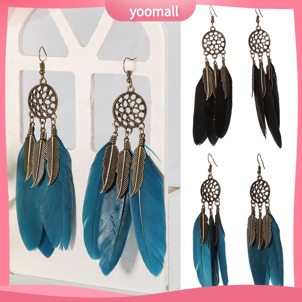 Khuyên tai lông vũ phong cách Bohemian cổ điển thanh lịch dành cho nữ