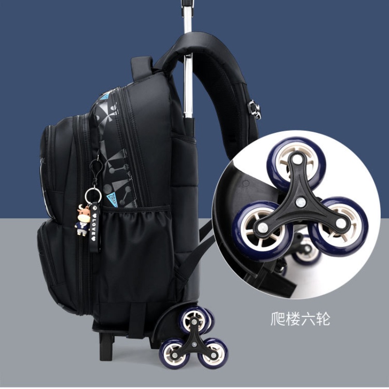 Ba Lô Đi Học Có Bánh Xe Kéo Và 6 Bánh Xe Tiện Lợi Dành Cho Bé Trai