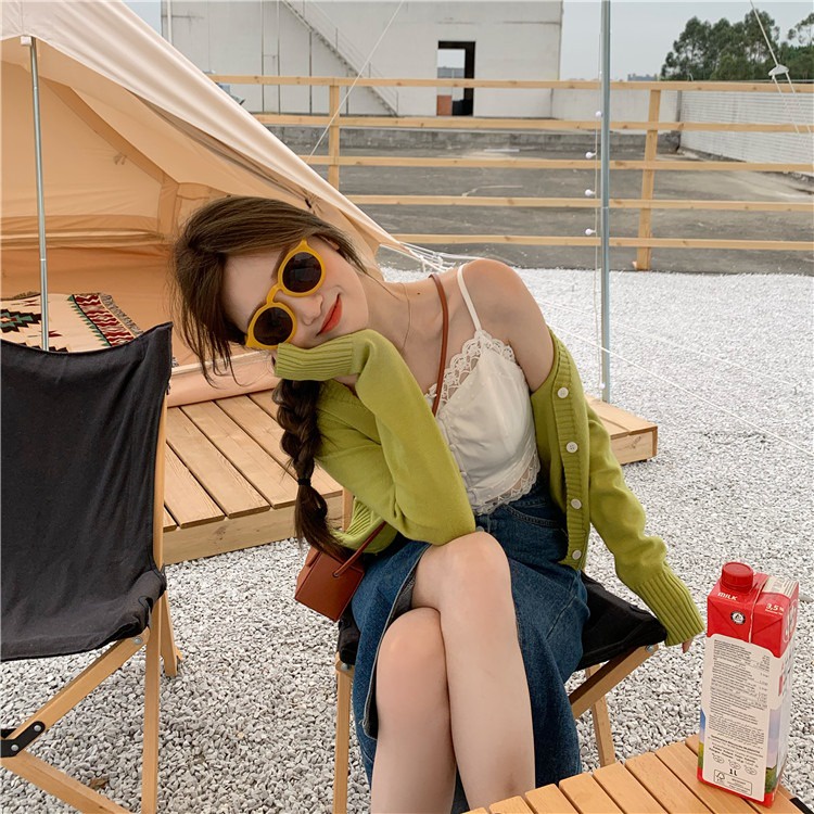 Áo hai dây ZHELIHANGFEI phối ren quyến rũ hợp thời trang