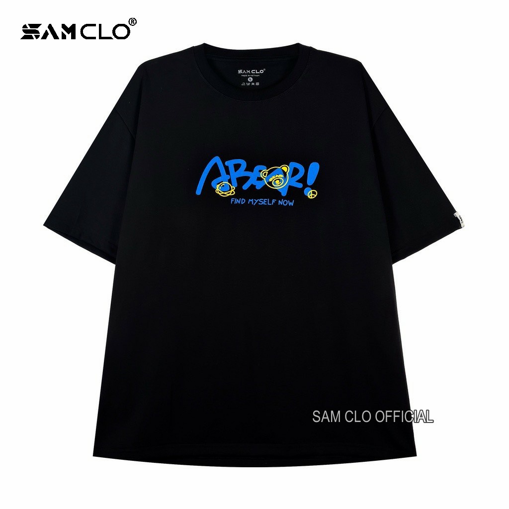 Áo thun nam nữ tay lỡ SAM CLO form rộng Unisex, mặc cặp, nhóm GẤU BEAR 80% cotton