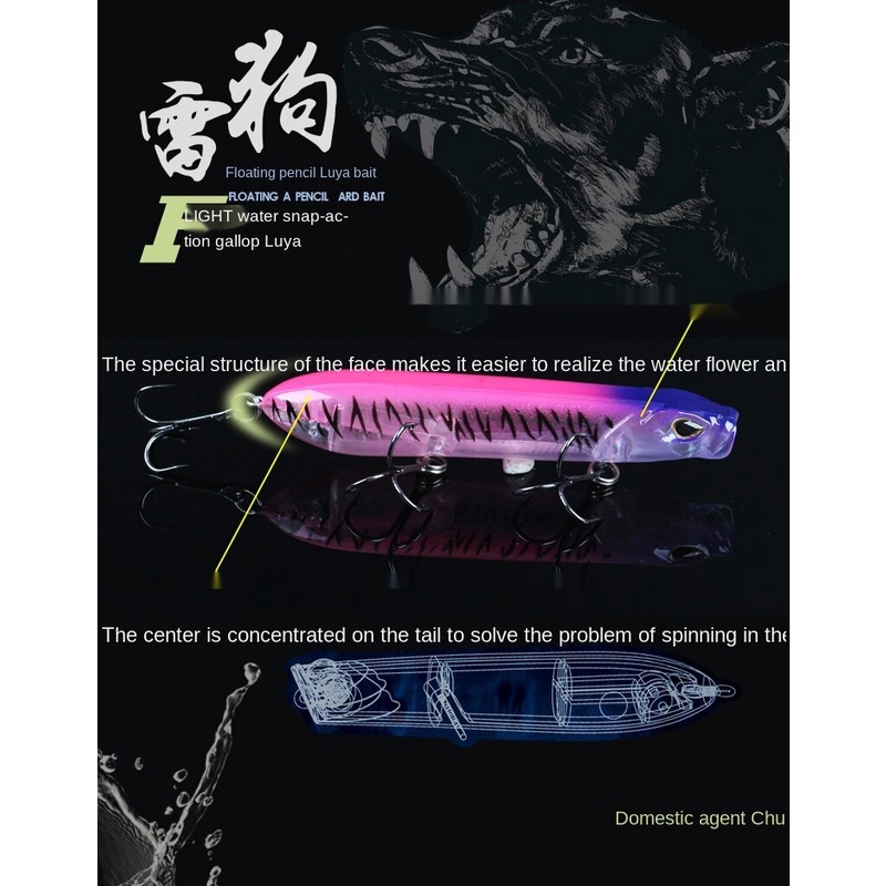 Mồi Câu Nổi Hình Bút Chìm Cứng Dùng Câu Cá Nước Mặn