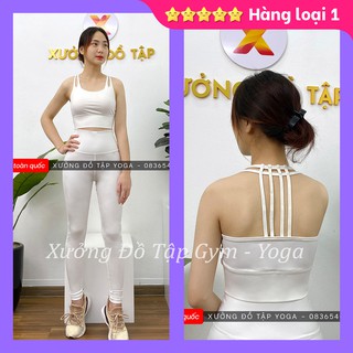 🌸Hàng thiết kế - Cam kết ảnh thật 100% 🌸 SET TẬP Yoga, Gym, Aerobic - Bộ tập yoga lưng 4 dây