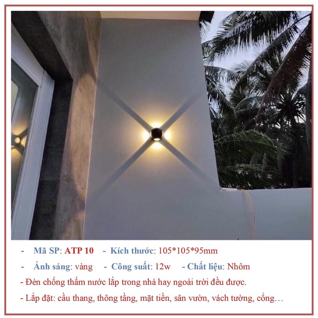 Đèn hắt tường, đèn ngoài trời 4 tia