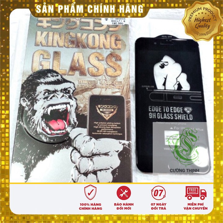 Kính Cường Lực KingKong Chính Hãng Full Màn IPHONE ,TRONG SUỐT- HẠN CHẾ BÁM VÂN TAY-