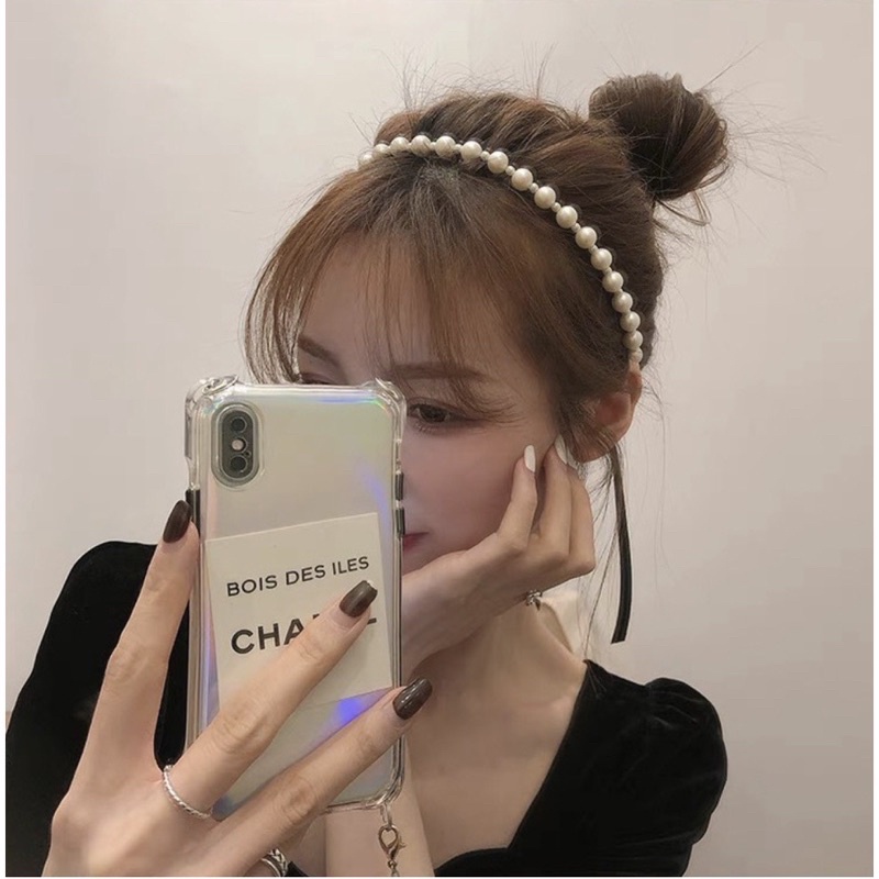 vòng cổ chocker cao cấp đính hạt ngọc đeo được nhiều kiểu mã Th016458