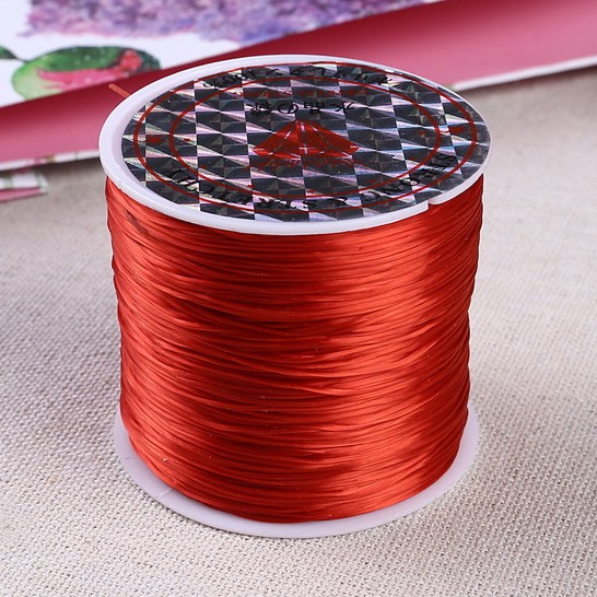 Dây cước chun chỉ tơ co giãn màu đỏ xỏ vòng tay vòng hạt