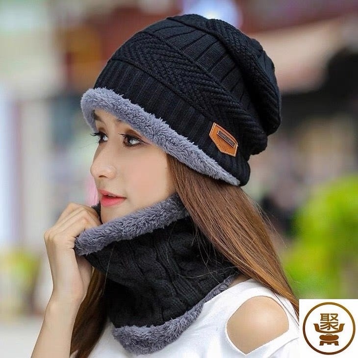 Mũ len kèm khăn ống cổ