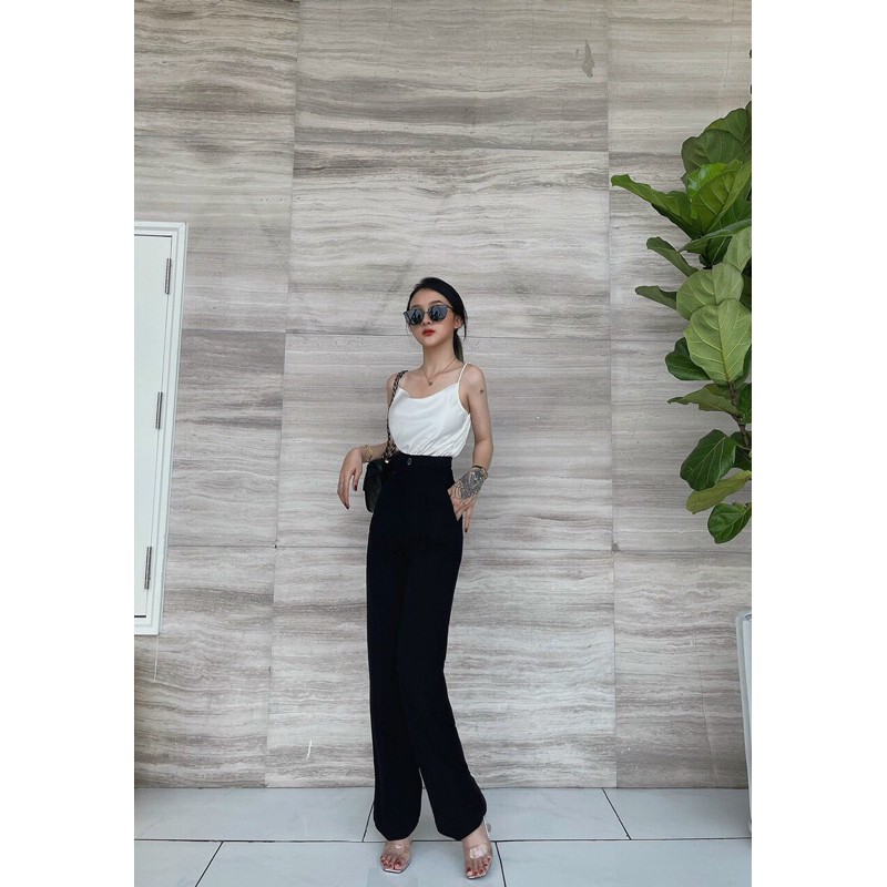 QUẦN ỐNG RỘNG NỮ DÀI 100cm❣️ Video Ảnh thật❣️ Cạp cao 2 cúc, chất tuyết mưa dày dặn ko nhăn