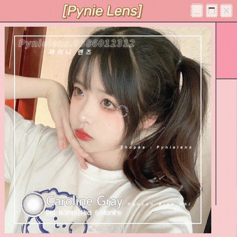 🌧 Kính áp tròng tone xám không họa tiết cầu kì dễ sử dụng  | Pynielens ✨
