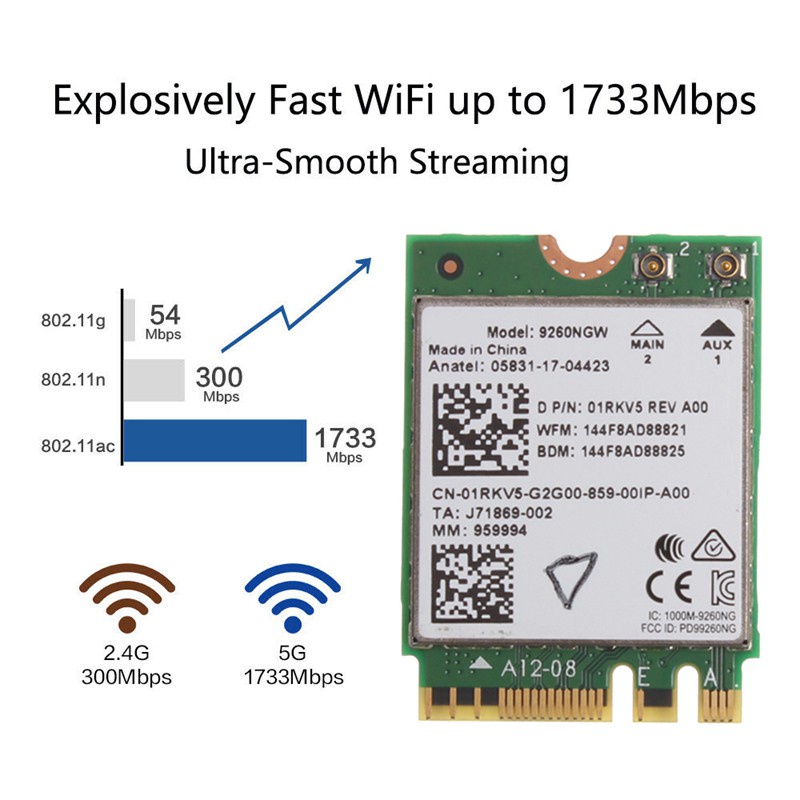 Card Wifi 9260 Ac M.2 Bluetooth 5.0 Cho Laptop Windows 10 | BigBuy360 - bigbuy360.vn