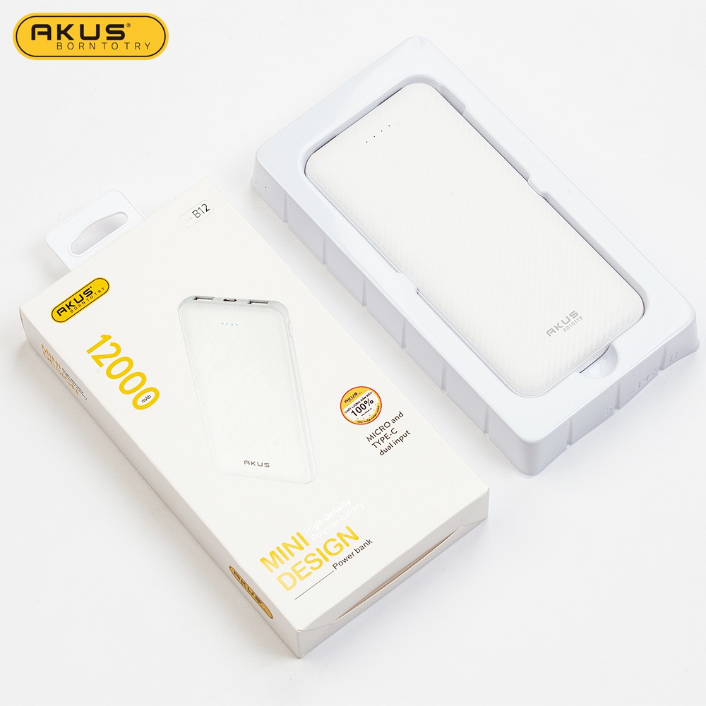 Pin Dự Phòng 12.000mAh Akus - B12 Chính Hãng