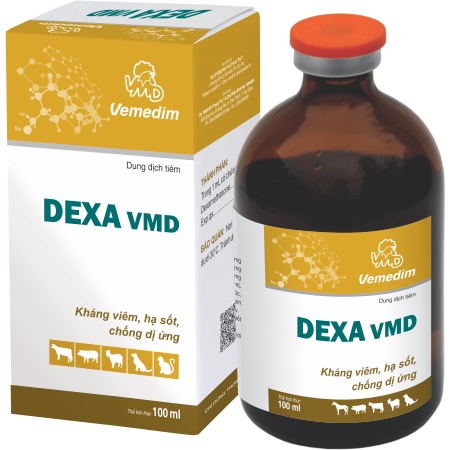 Dexa Vmd 100ml k.h.áng viêm, hạ s.ốt trên trâu, bò, gà, vịt, heo