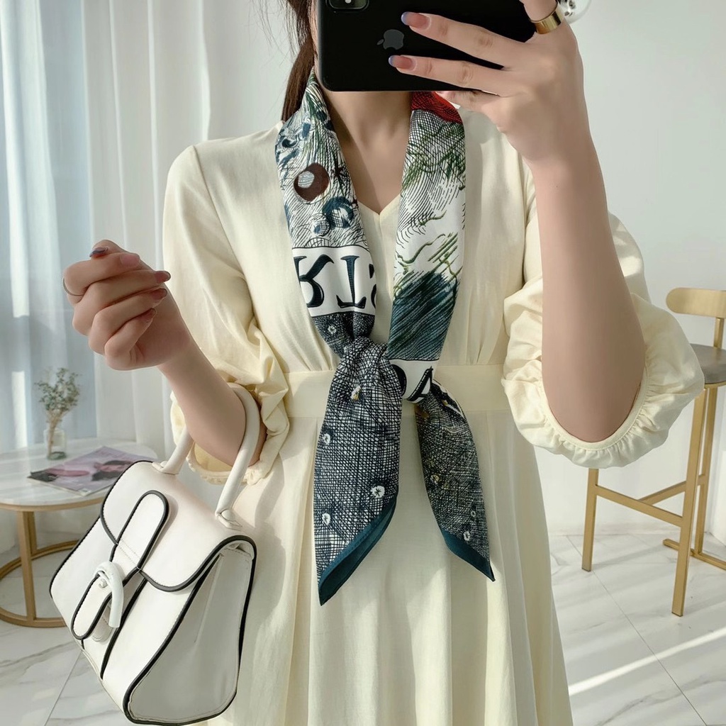 Khăn Choàng Vuông 90cms(35.4inch) Thời Trang Thoáng Khí Phong Cách Hồi Giáo WJ1007-17