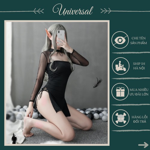 Váy Phong Cách Sườn Xám Xẻ Tà Cao Hai Bên Siêu Gợi Cảm - Cosplay Cô Nàng Trung Quốc UNIVERSALXXX - DNS23