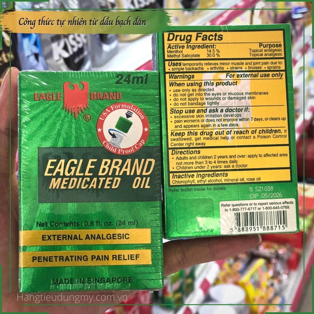 Dầu gió xanh Eagle Brand Medicated Oil 24ml