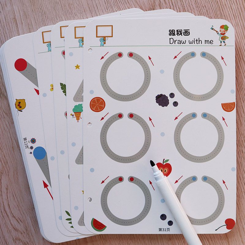 Đồ chơi Montessori, vở tập viết sách tập viết xóa được giáo dục sớm cho bé từ 2+ chất liệu cao cấp_Kèm Bút & Xóa