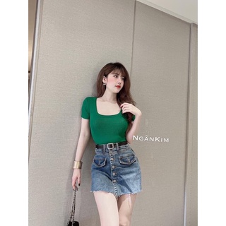 Áo phông nữ cổ U hàng đẹp loại 1