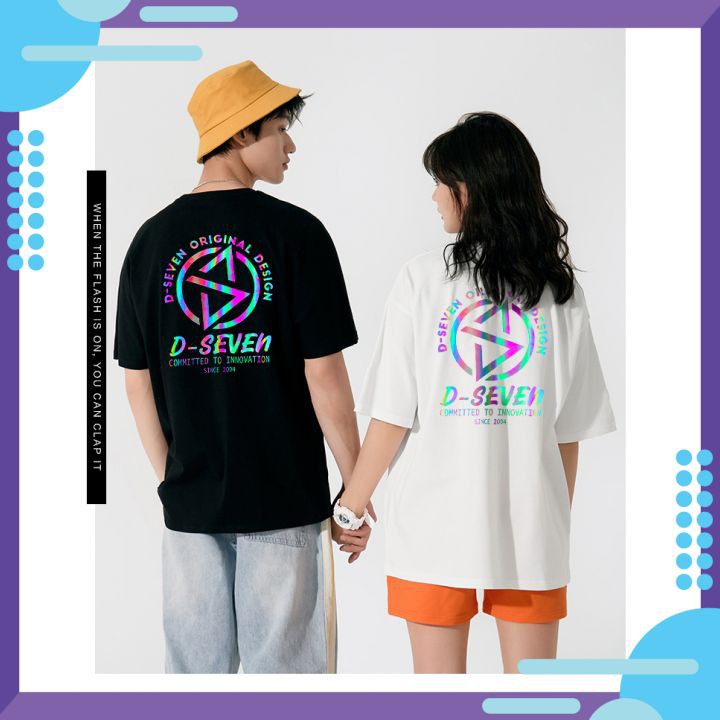 Áo thun phản quang dáng rộng tay lỡ nam nữ Unisex đẹp hàng cao cấp D-seven