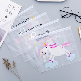 Túi bút Unicorn kỳ lân trong suốt đáng yêu