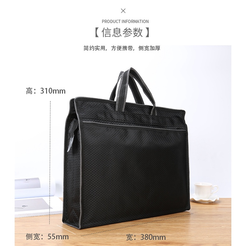 Túi xách khổ A4 bằng vải Canvas họa tiết chấm bi có khóa kéo tiện dụng | BigBuy360 - bigbuy360.vn