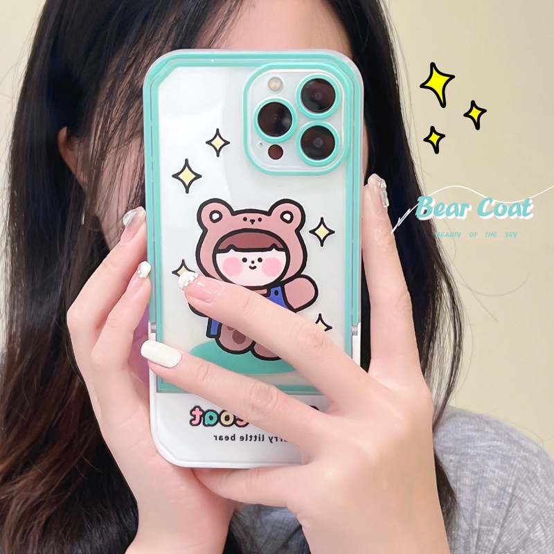 Ốp lưng iphone Ốp Điện Thoại Kèm Giá Đỡ Tàng Hình Chất Lượng Cao Cho iphone13Pro 12Promax / xs / 6 / 7 / 8 / Plus / 14 Dinuo case