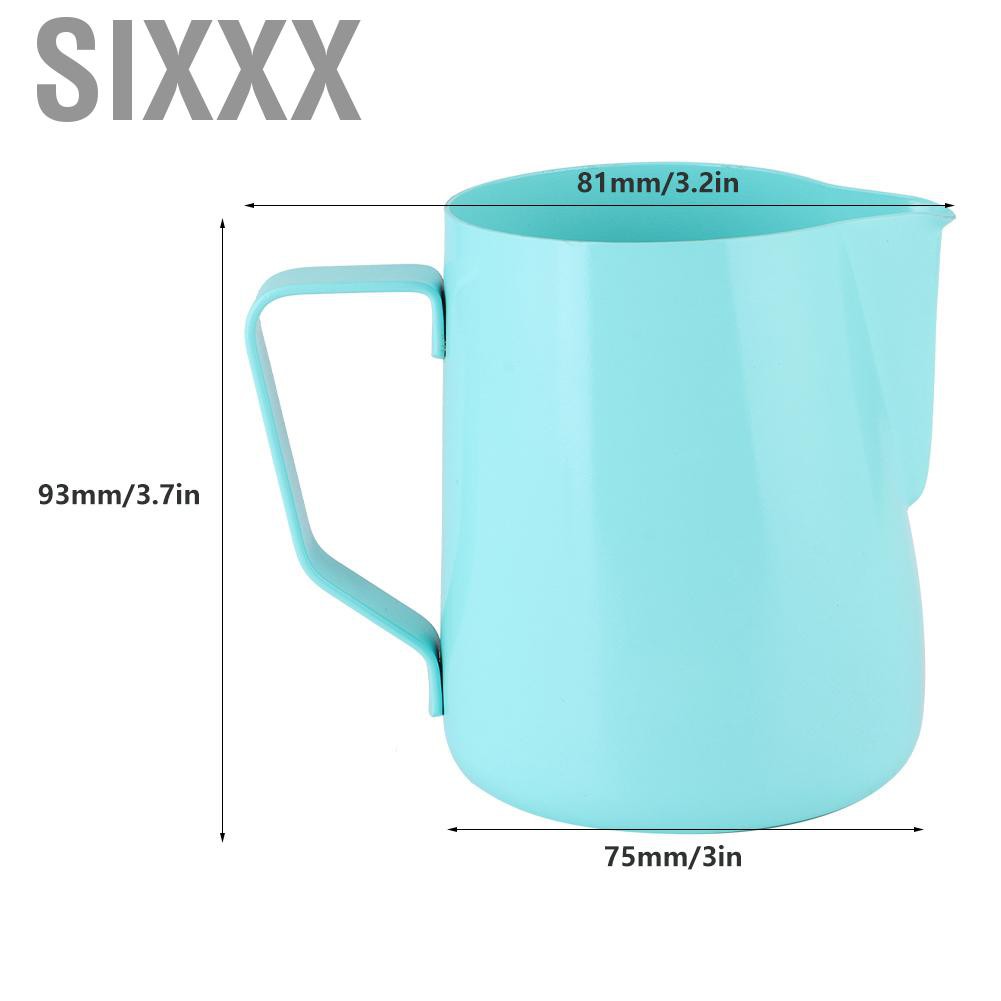 Sixxx Stainless Steel Coffee Pitcher Milk Frothing Jug Cup for Latte Art Making