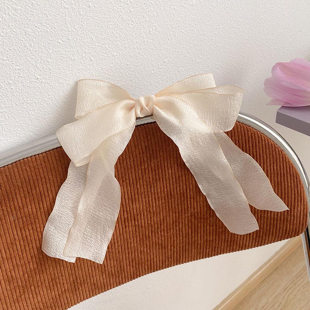 NICKOLAS Kẹp Tóc Nơ Ruy Băng Vải Satin Phối Ren Dễ Thương