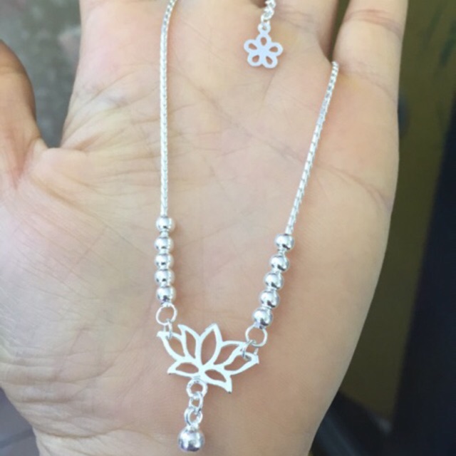 Lắc chân bạc nmj nhiều mẫu 2303 sen hoa bướm