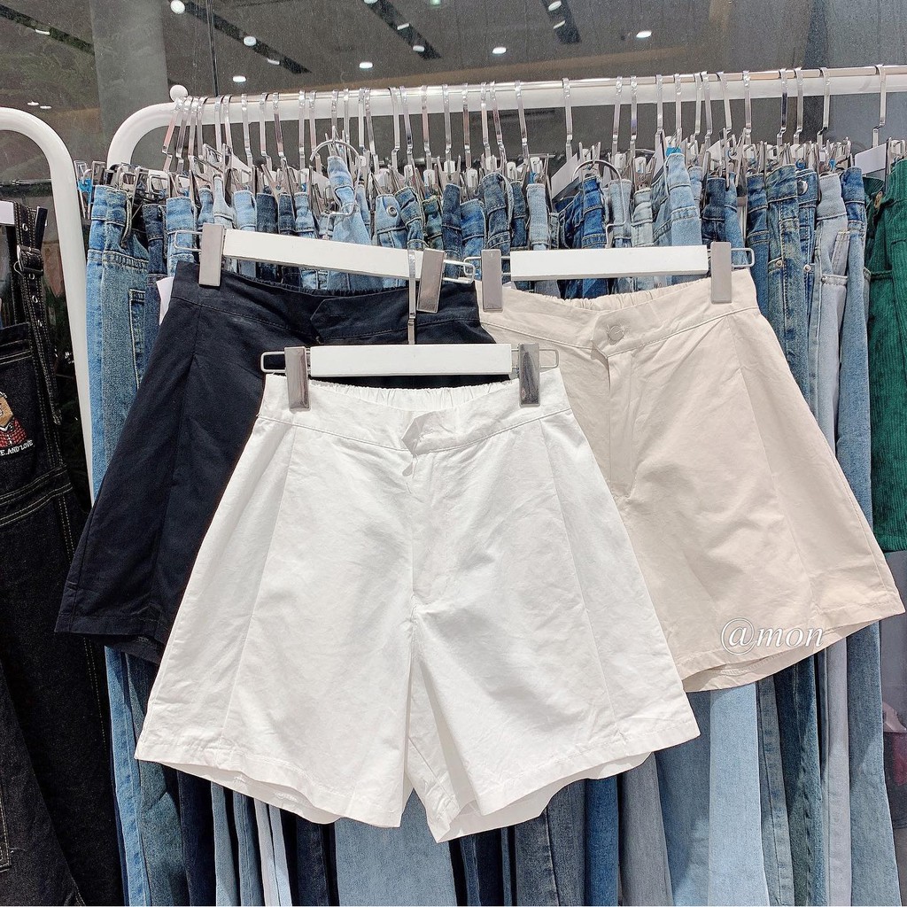 2101392 Quần short ulzzang thô mềm nữ nhiều màu cạp cao có size | BigBuy360 - bigbuy360.vn
