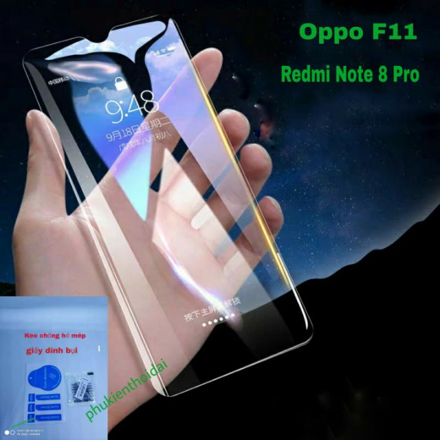 Cường lực Oppo F11 / Realme 5 / Redmi Note 8 Pro FREESHIP Từ 50ktrong suốt loại tốt ( tặng keo mép